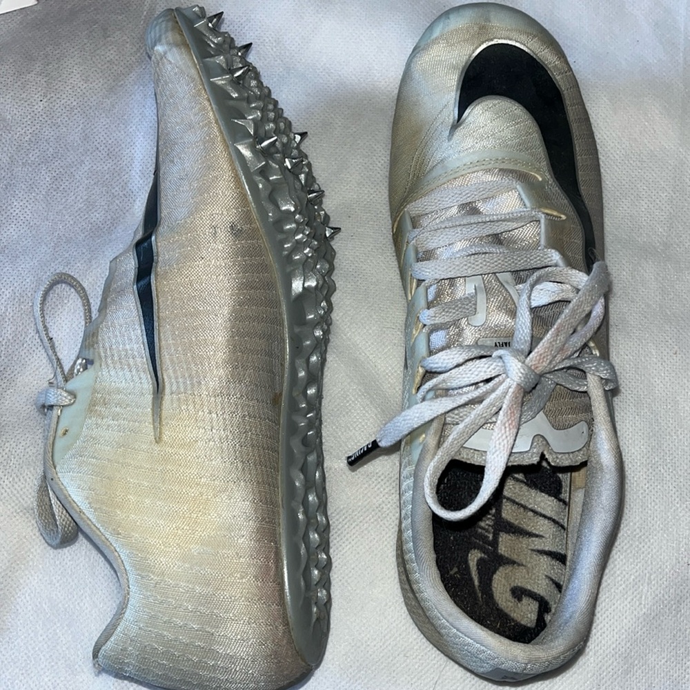 Nike Zoom Jafly Running Spike Cleats Size 8 Gray White Black Athletic Shoes